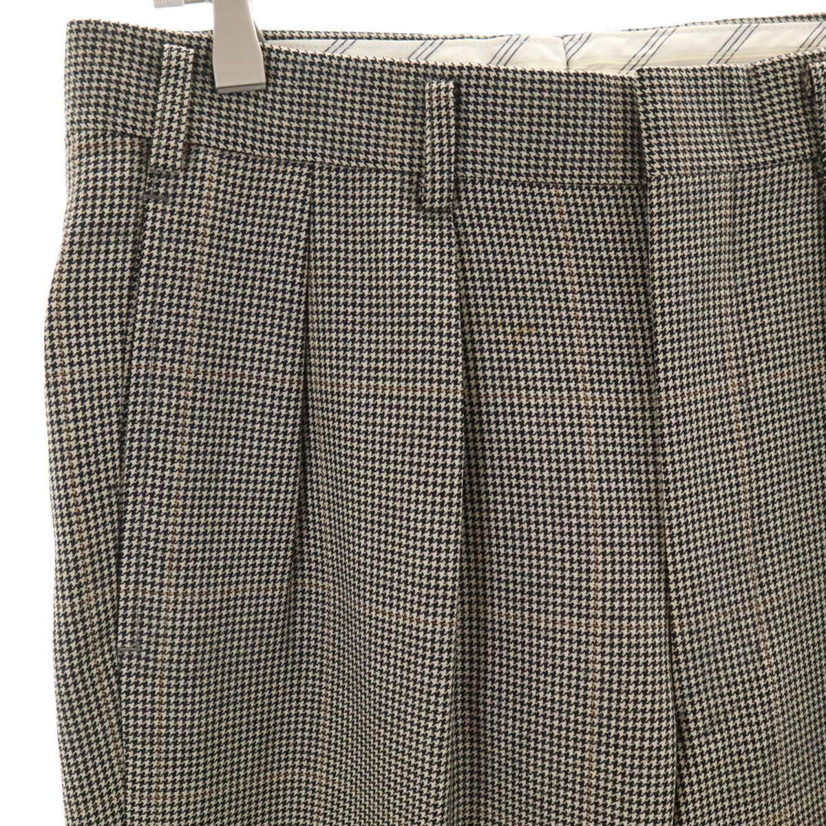 BURBERRY LONDON バーバリーロンドン 日本製 ハウンドトゥース チェック柄 スラックスパンツ 79 ベージュ 三陽商会 千鳥格子 メンズ