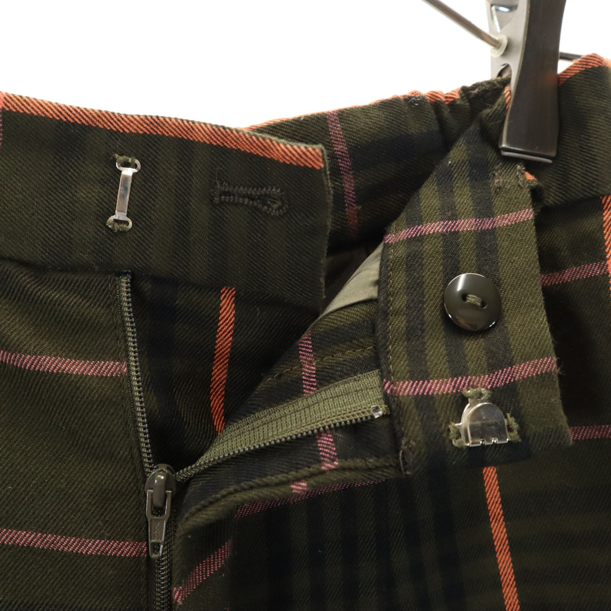 AMERI UNDRESSED アメリ チェック ストレートパンツ S ブラウン系 レディース