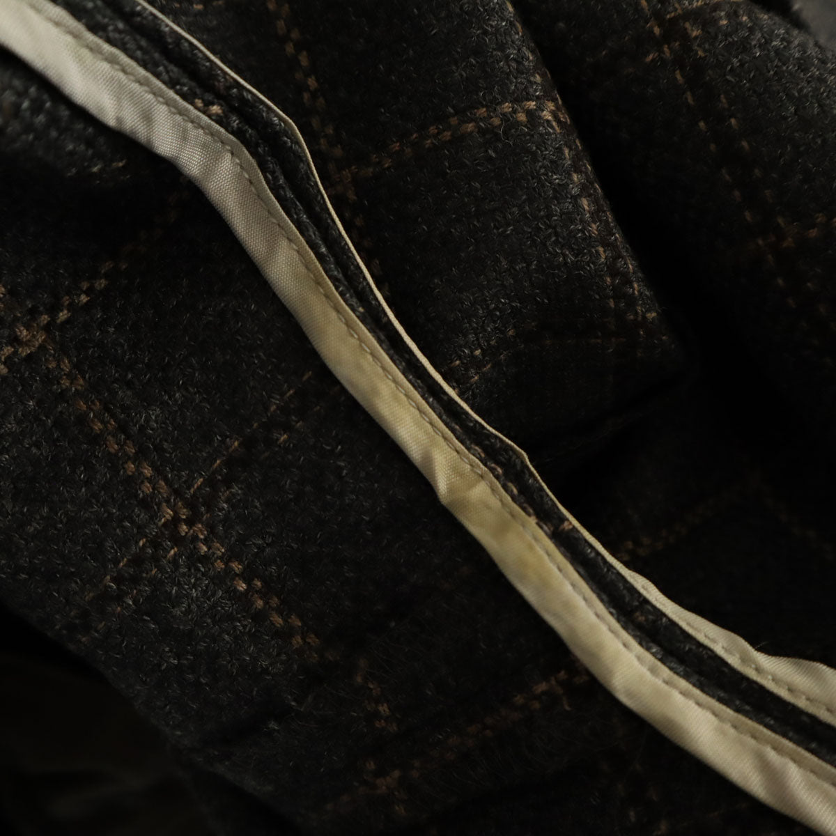 INCOTEX インコテックス 日本製 ウール チェック ストレートパンツ 42 グレー系 レディース