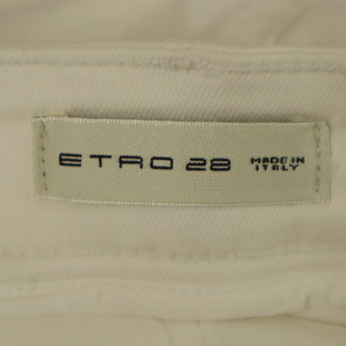 ETRO エトロ イタリア製 パンツ W28 白 ストレッチ フリンジ レディース
