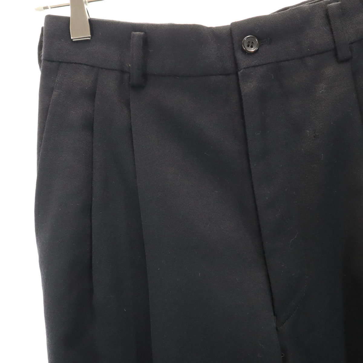 COMME des GARCONS HOMME コムデギャルソンオム 90s 1991年 日本製 ウール オールド 2タック スラックスパンツ S 黒 メンズ