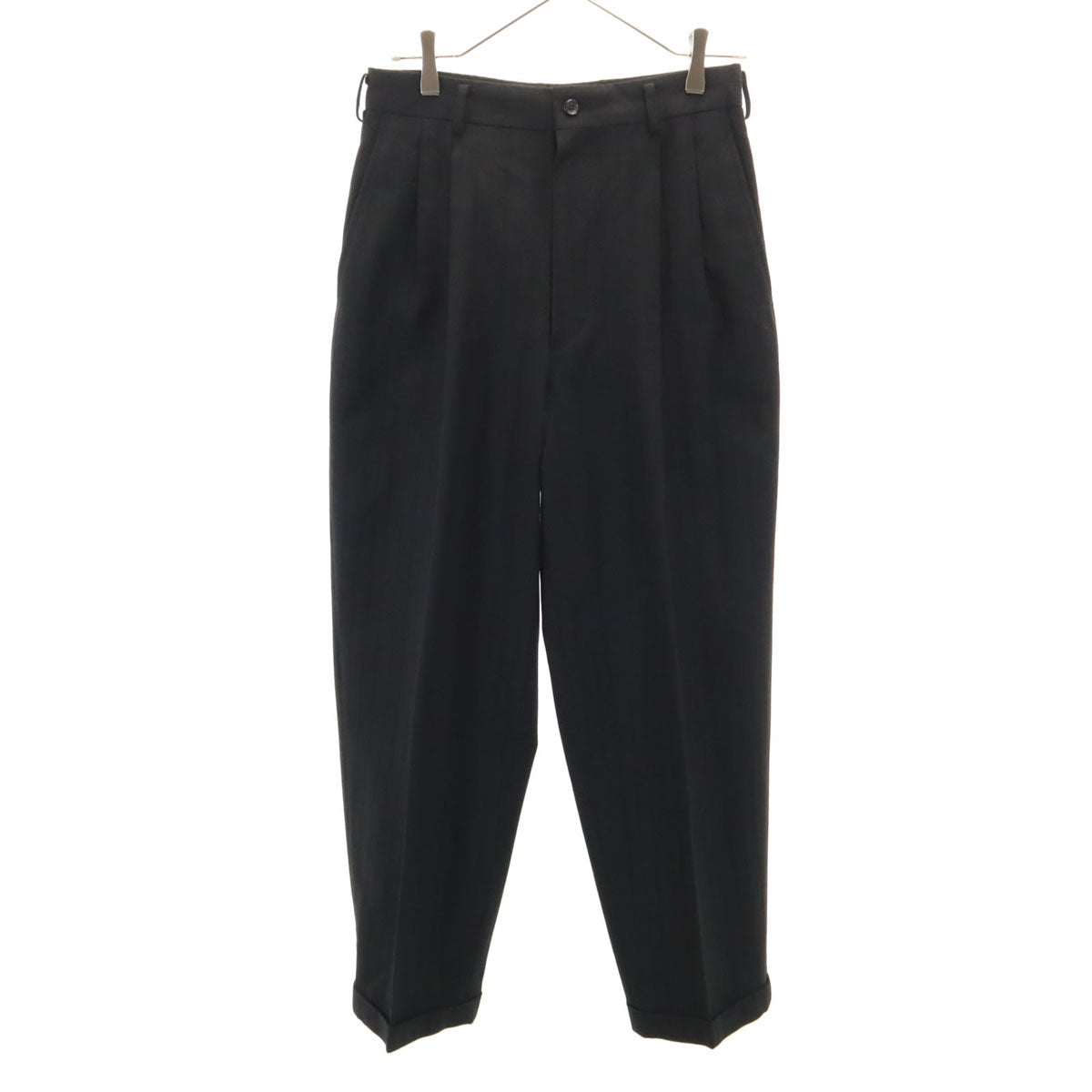 COMME des GARCONS HOMME コムデギャルソンオム 90s 日本製 ウール オールド ストライプ柄 2タック スラックスパンツ S 黒 メンズ