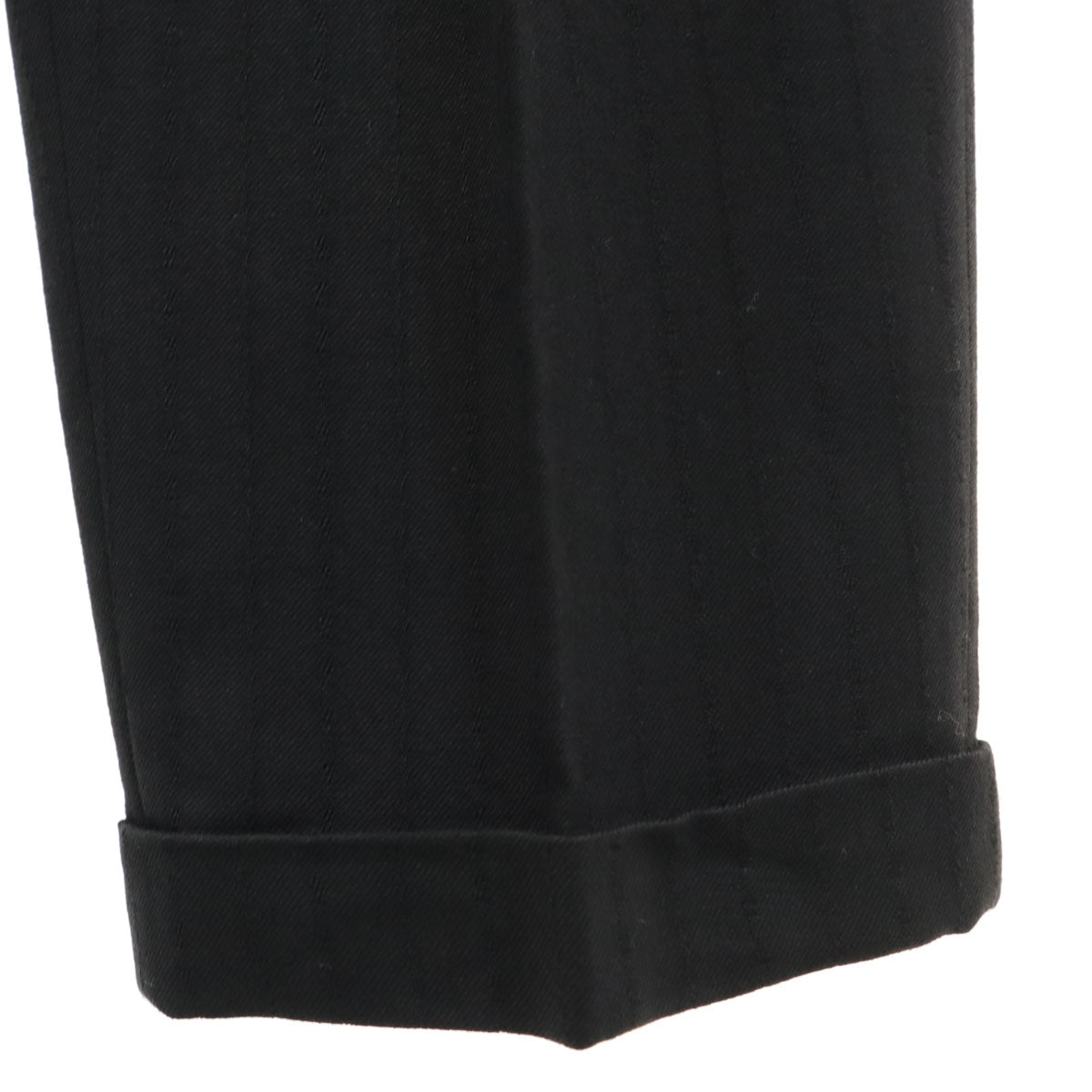 COMME des GARCONS HOMME コムデギャルソンオム 90s 日本製 ウール オールド ストライプ柄 2タック スラックスパンツ S 黒 メンズ