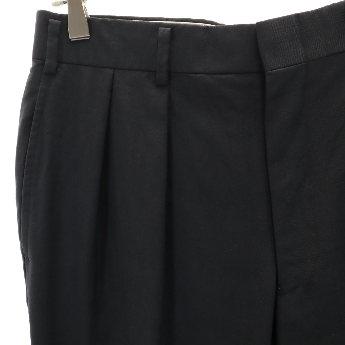 BURBERRY バーバリー 日本製 ウール チェック柄 2タック スラックスパンツ 黒 メンズ