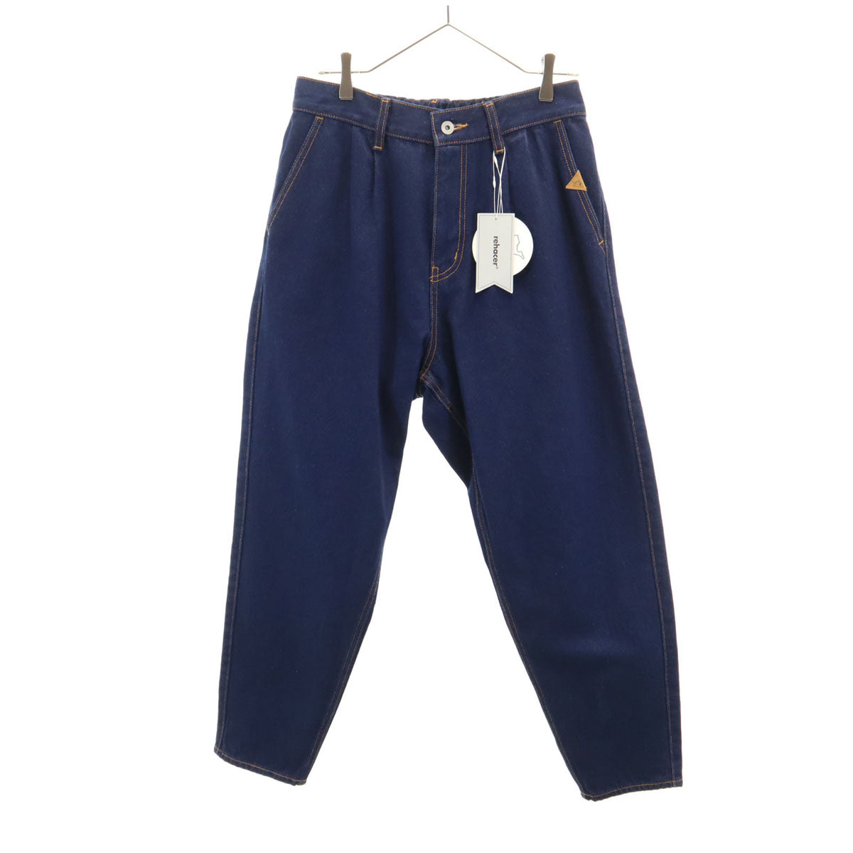 未使用 rehacer レアセル 日本製 ボンバー テーパードデニムパンツ S ネイビー 児島デニム ジーンズ メンズ