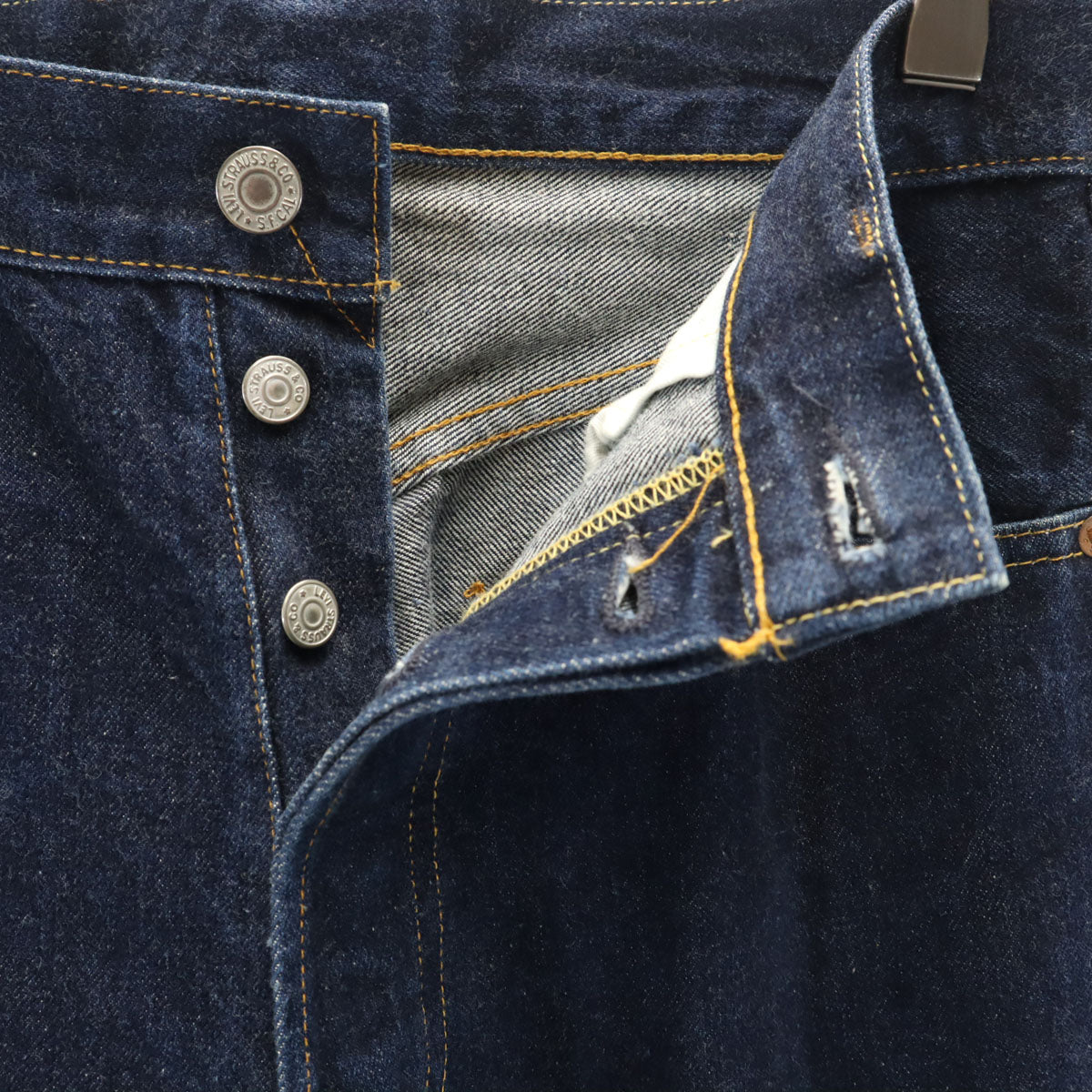 Levi's リーバイス 90s 99年 USA製 501XX 裏リベット 赤耳 ビックE バレンシア 復刻 ストレートデニムパンツ W31 ネイビー ボタンフライ ジーンズ メンズ