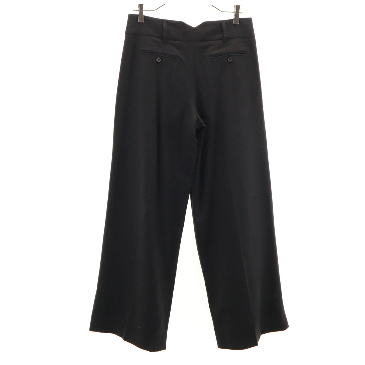 S Max Mara エスマックスマーラ タック ワイドパンツ 40 チャコールグレー レディース