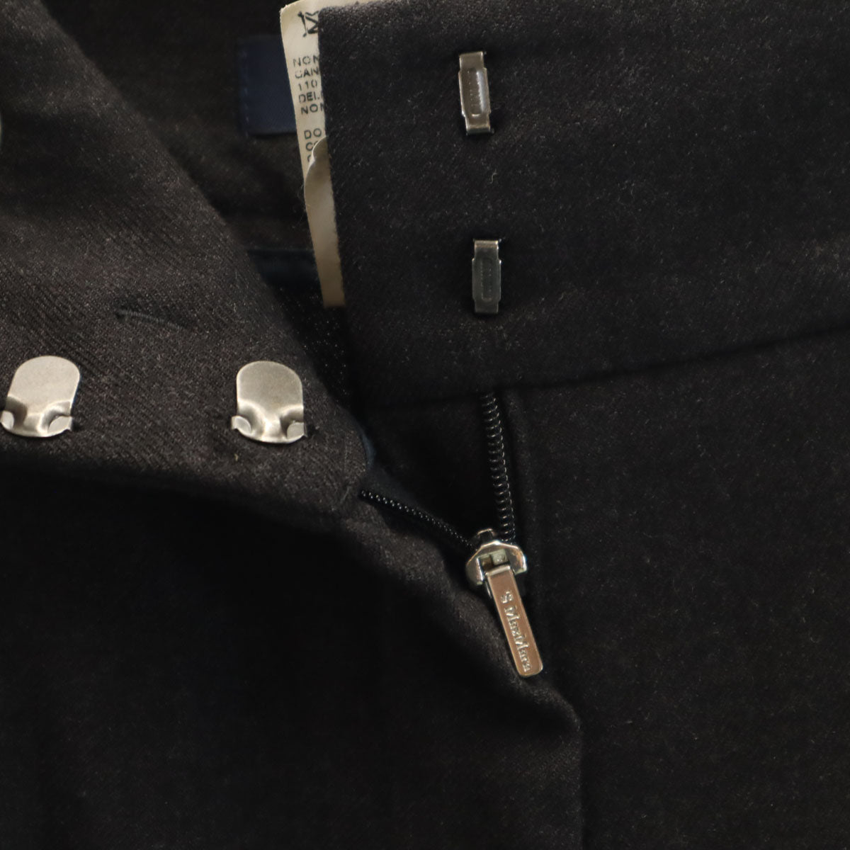 S Max Mara エスマックスマーラ タック ワイドパンツ 40 チャコールグレー レディース