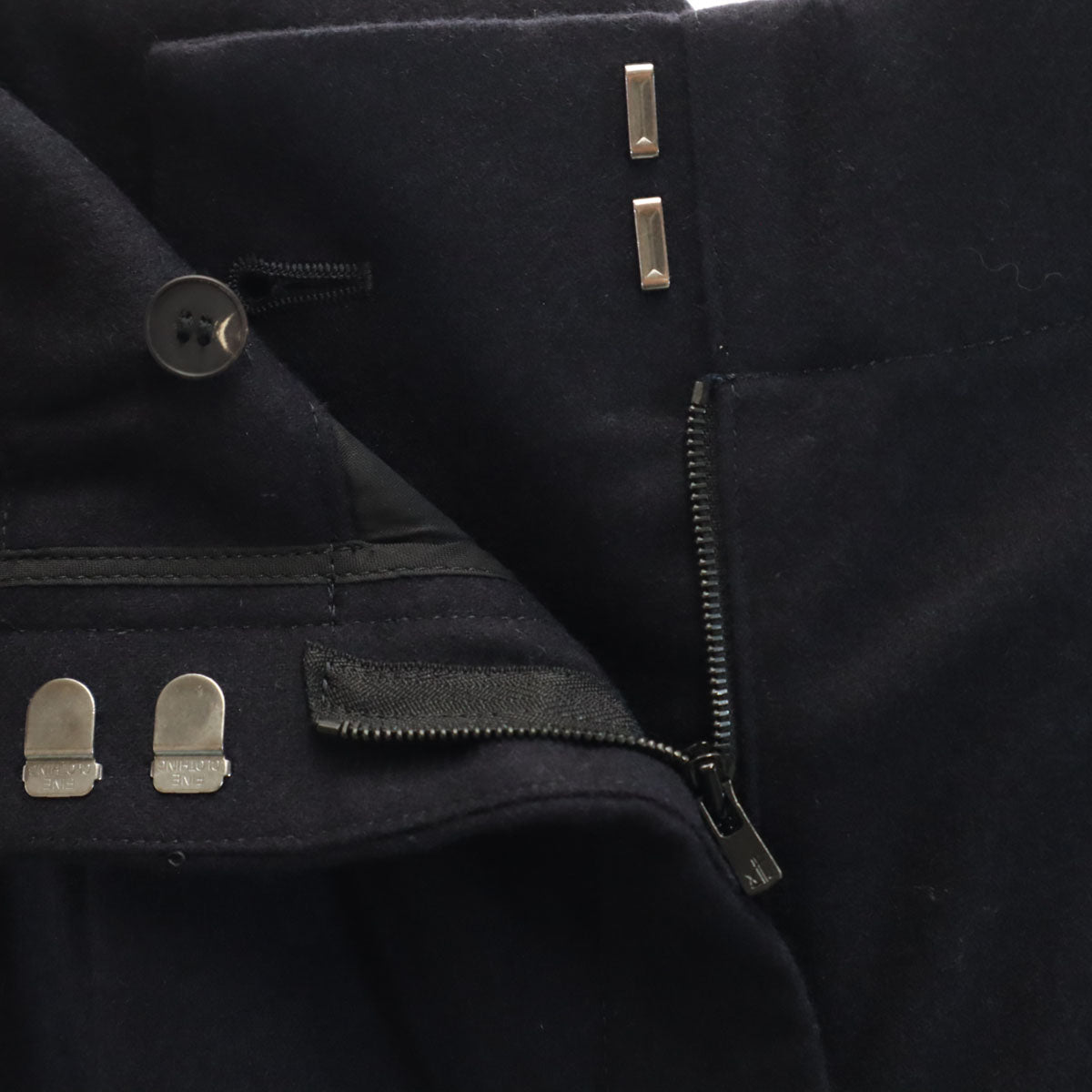 未使用 ebure エブール 日本製 ハイウエスト ワイドパンツ 38 ネイビー レディース