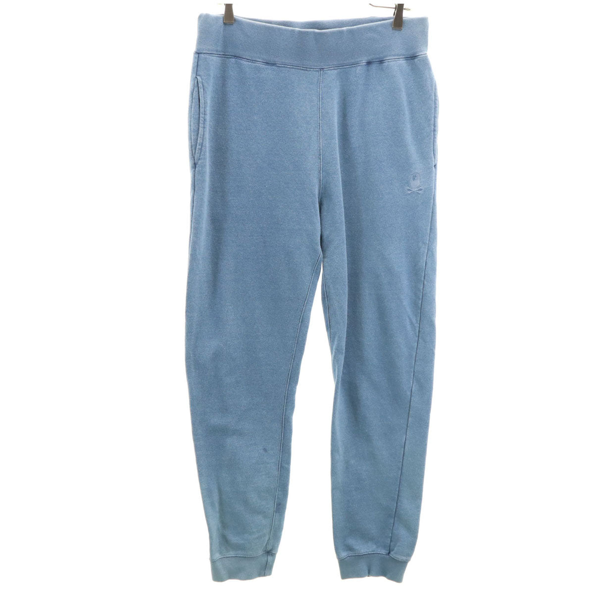 A BATHING APE PIRATE STORE アベイシングエイプ パイレーツストア インディゴ染め スウェットパンツ L 水色 メンズ