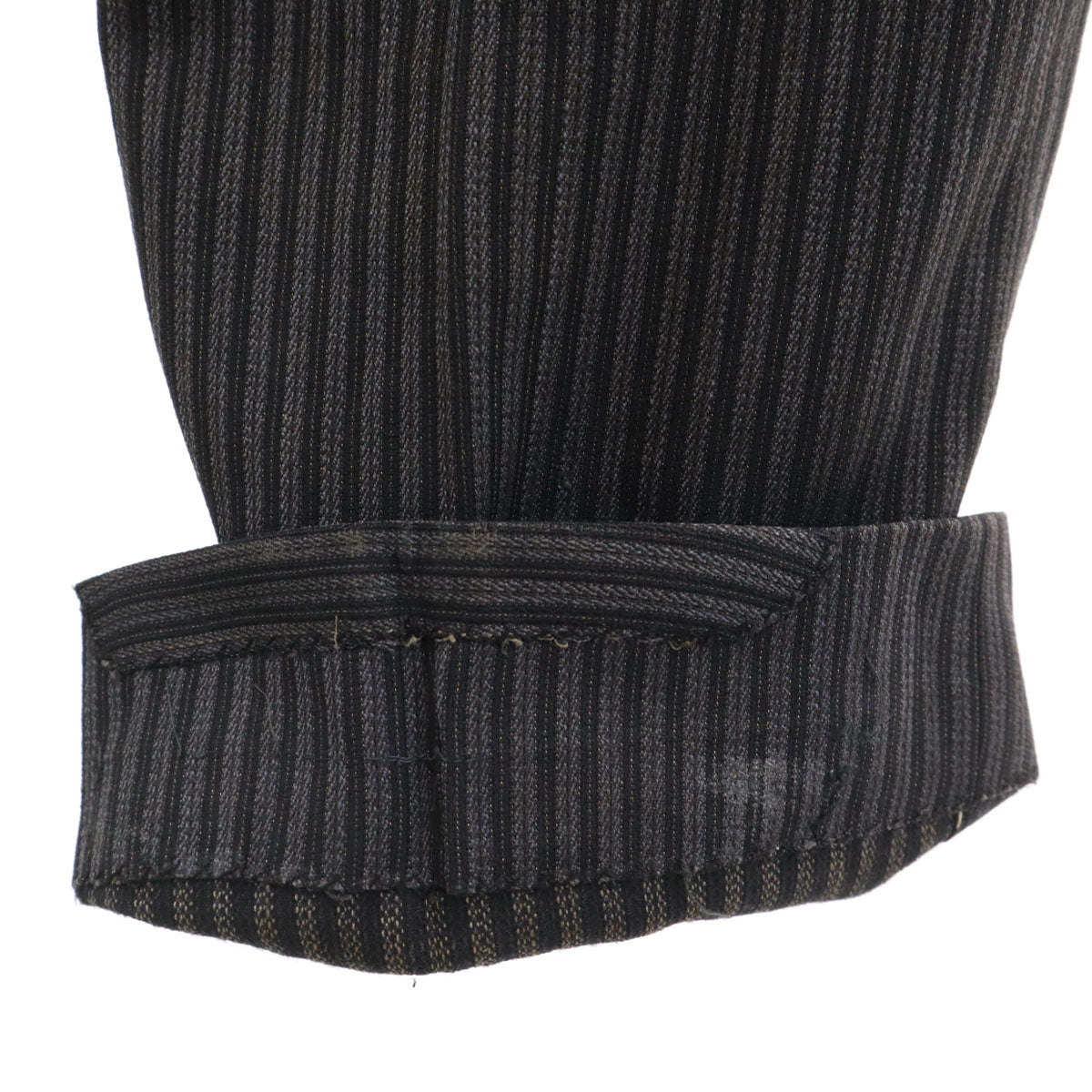 50s ヴィンテージ 針シンチ ストライプ柄 スラックスパンツ グレー ボタンフライ メンズ