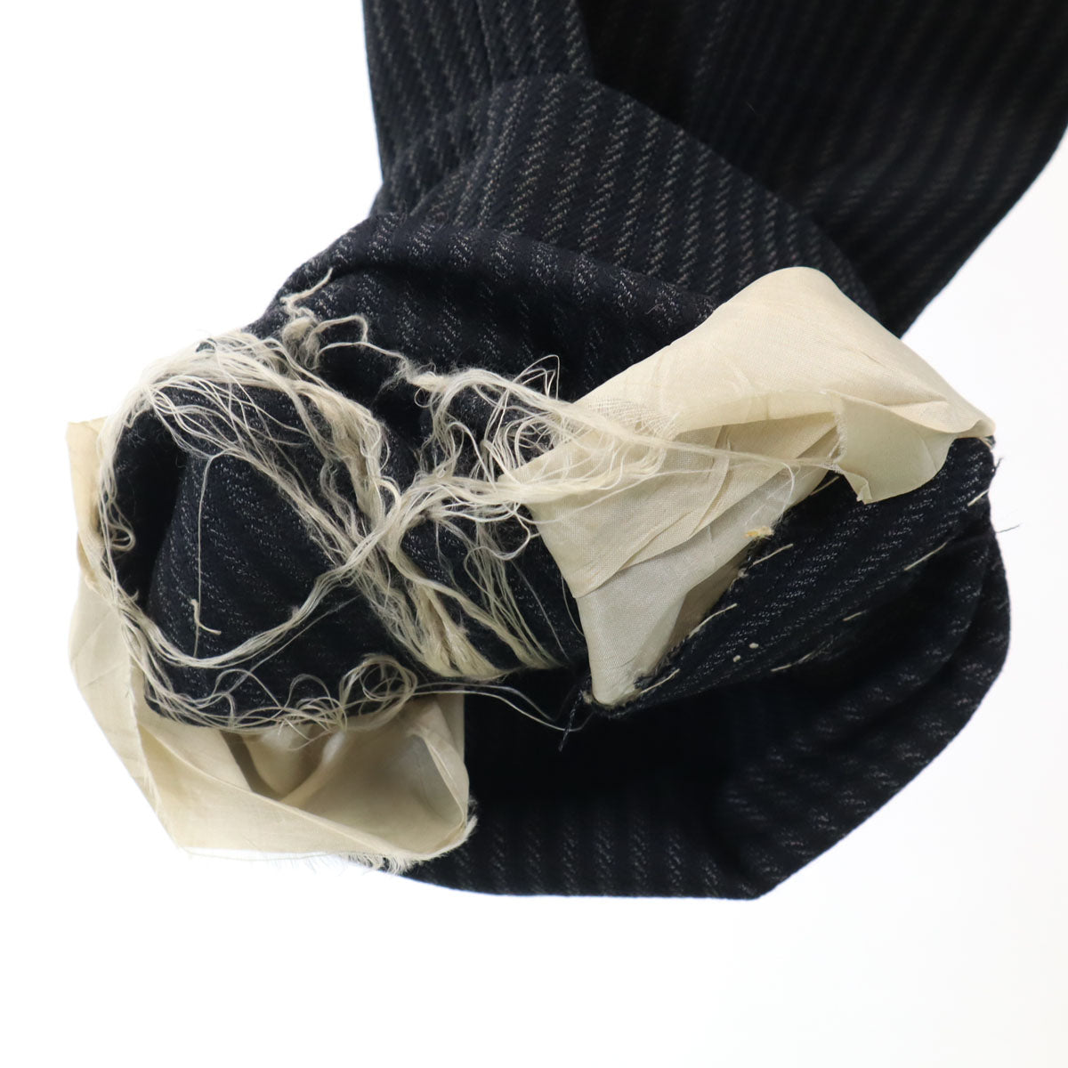 50s ヴィンテージ 針シンチ ストライプ柄 スラックスパンツ ネイビー系 ボタンフライ メンズ