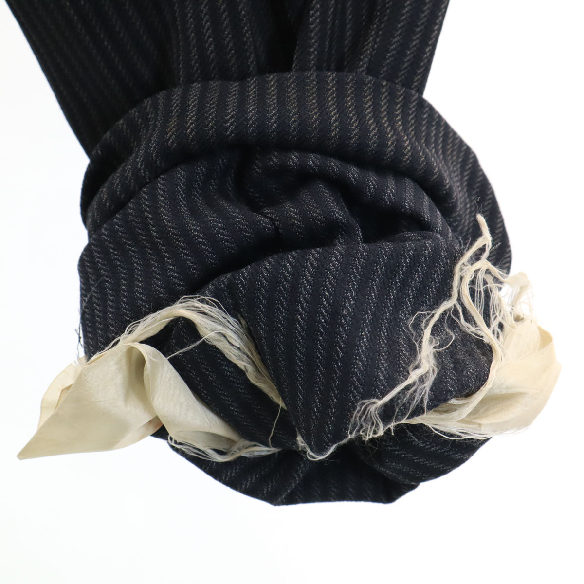 50s ヴィンテージ 針シンチ ストライプ柄 スラックスパンツ ネイビー系 ボタンフライ メンズ