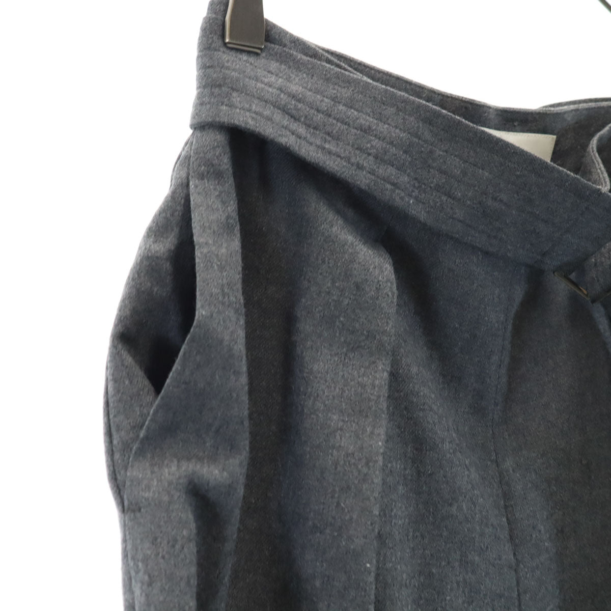 ANAYI アナイ 日本製 ウールブレンド ワイドパンツ 38 グレー ベルト付き レディース