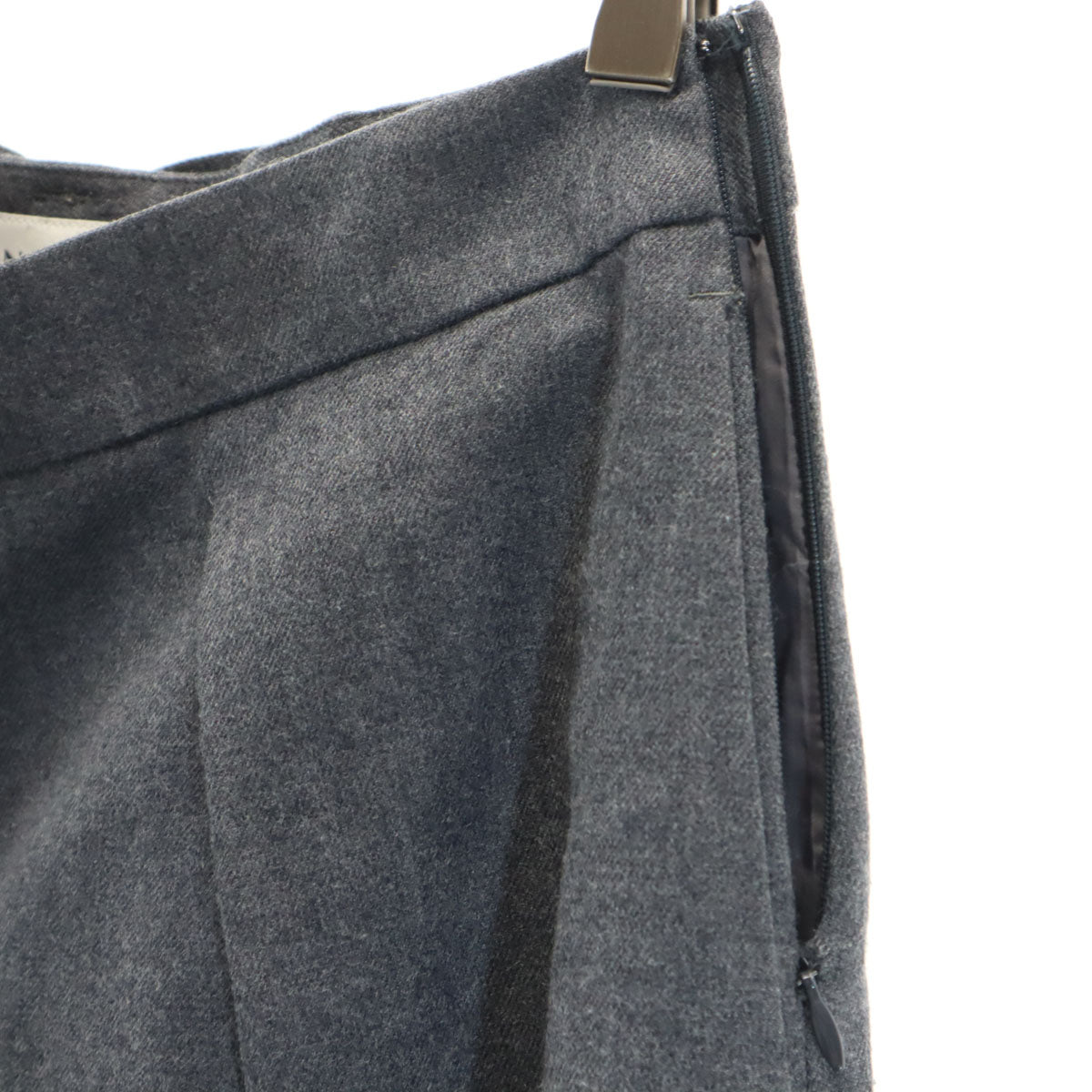 ANAYI アナイ 日本製 ウールブレンド ワイドパンツ 38 グレー ベルト付き レディース