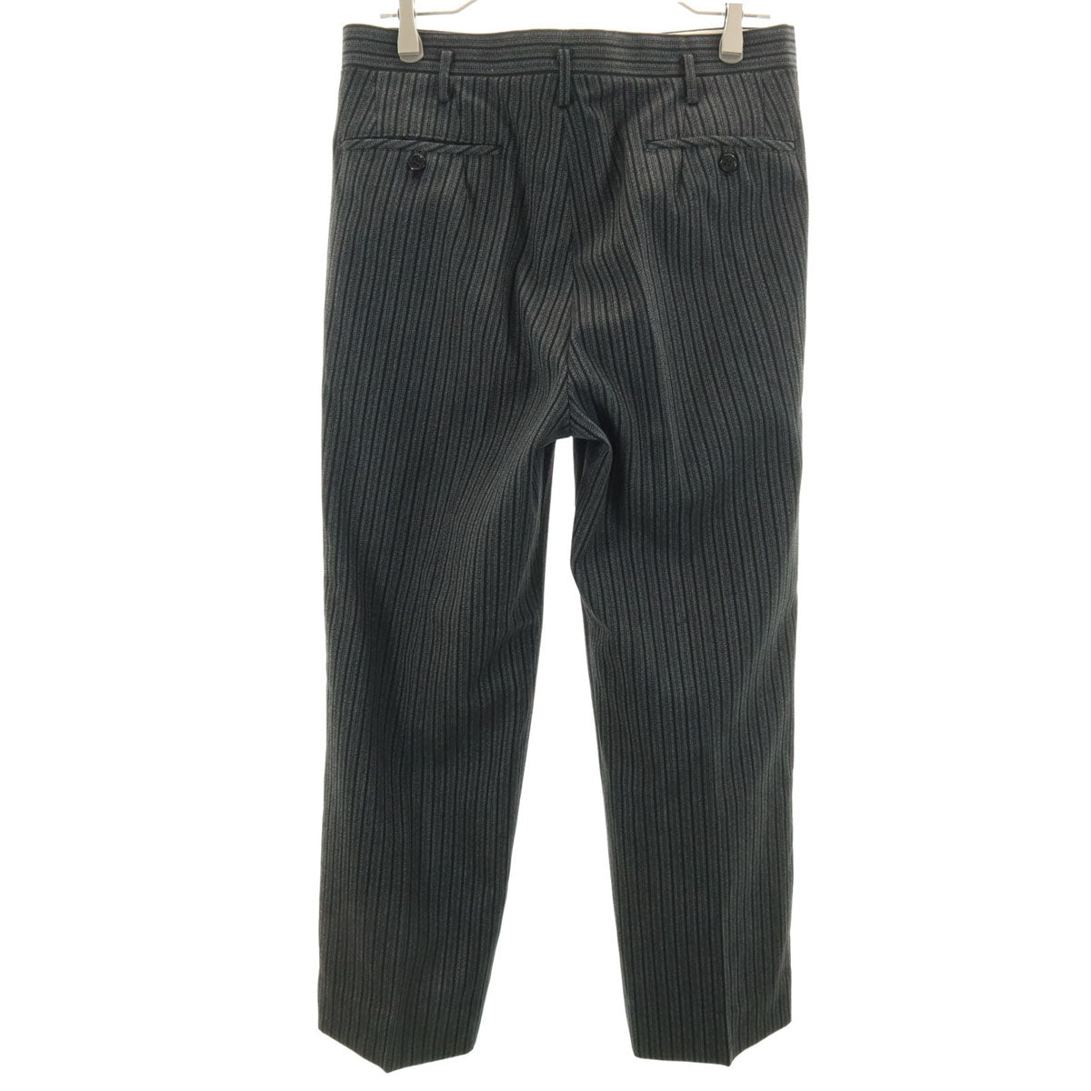 60s 70s ヴィンテージ ストライプ柄 スラックスパンツ チャコールグレー TALONジップ メンズ