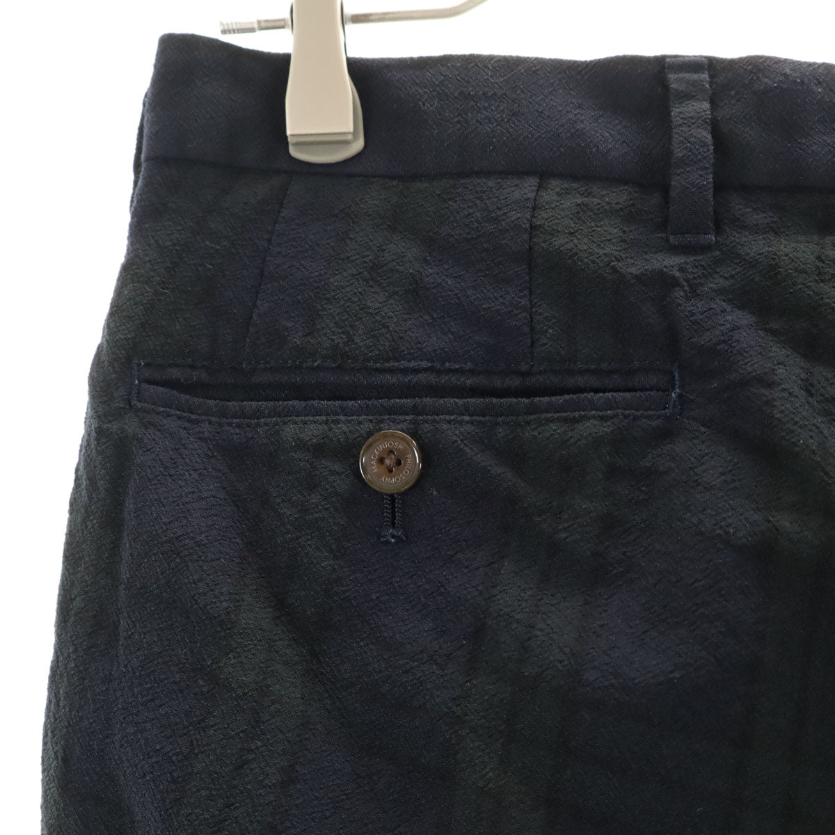 MACKINTOSH PHILOSOPHY マッキントッシュフィロソフィー ブラックウォッチ チェック柄 テーパードパンツ 36 ネイビー メンズ