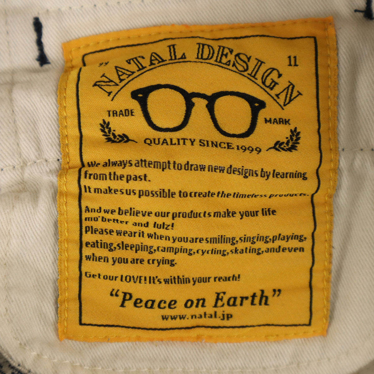 美品 NATAL DESIGN ネイタルデザイン 日本製 ヒッコリー デニムサルエルパンツ W30 ネイビー系 ジーパン メンズ