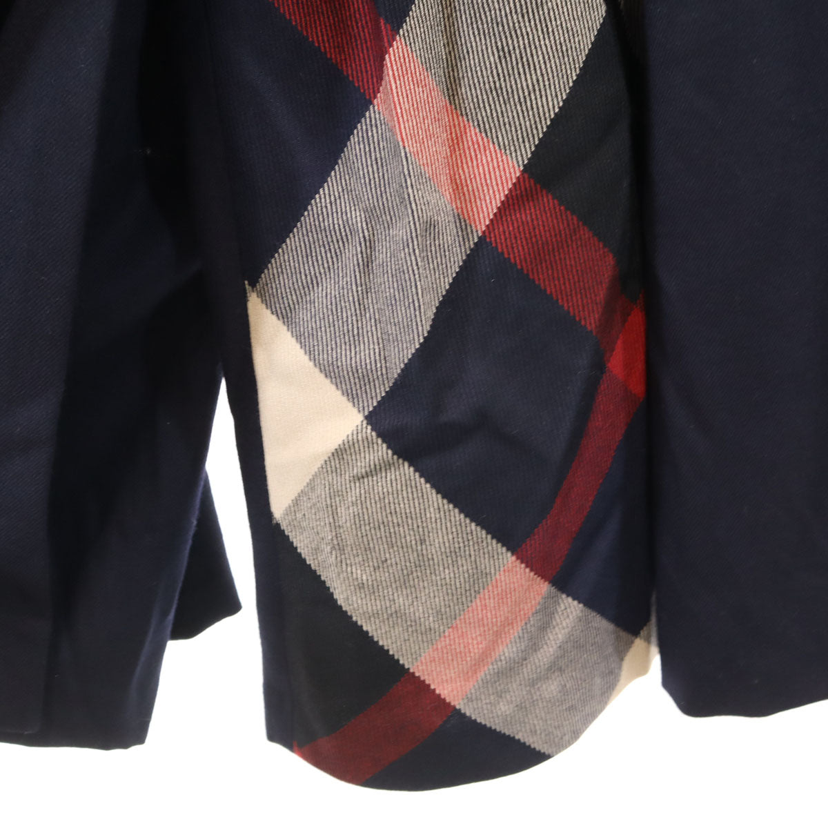 美品 BLUE LABEL CRESTBRIDGE ブルーレーベルクレストブリッジ クロップド丈 ワイドパンツ 36 ネイビー レディース