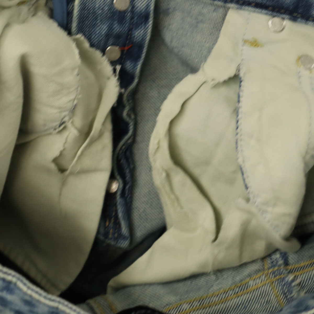 AMBUSH アンブッシュ 日本製 カットオフ加工 ストレートデニムパンツ 1 ウォッシュブルー ジーンズ メンズ