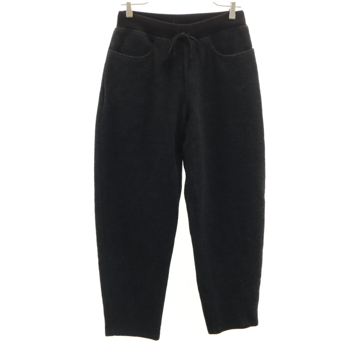 美品 BATONER バトナ― 20FM 日本製 ダブルフェイス圧縮ウール イージーパンツ 1 ブラック系 メンズ