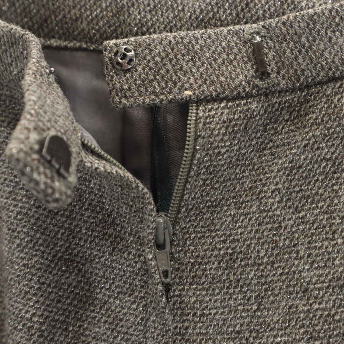 美品 Leilian レリアン 日本製 ウールブレンド パンツ 13 グレー レディース