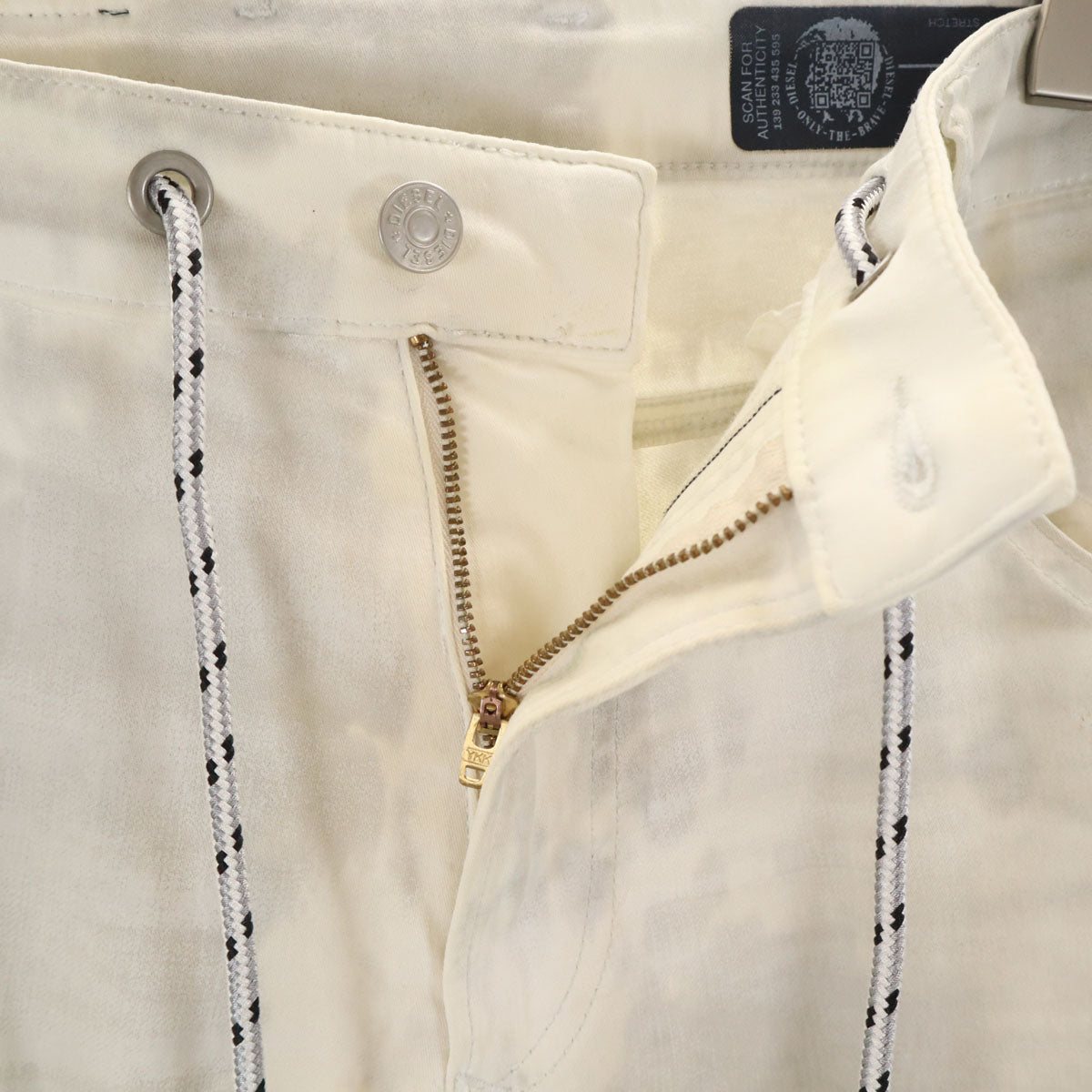 DIESEL ディーゼル ジョグ デニムパンツ W28 ホワイト系 ジーンズ ストレッチ メンズ