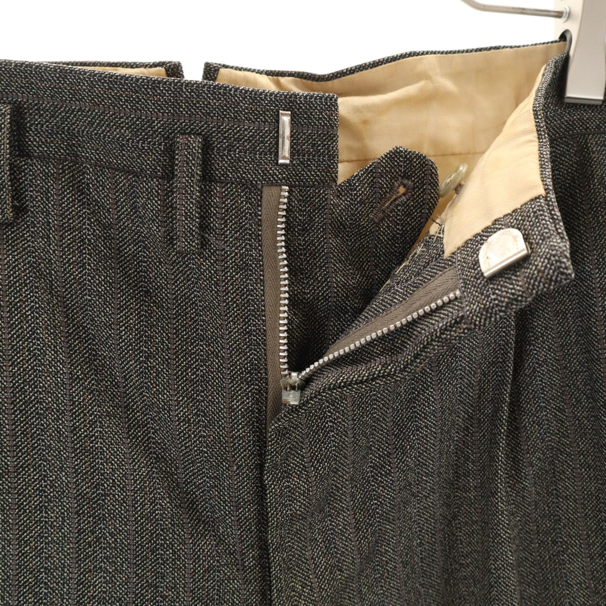 ヴィンテージ ストライプ柄 スラックスパンツ グレー系 メンズ