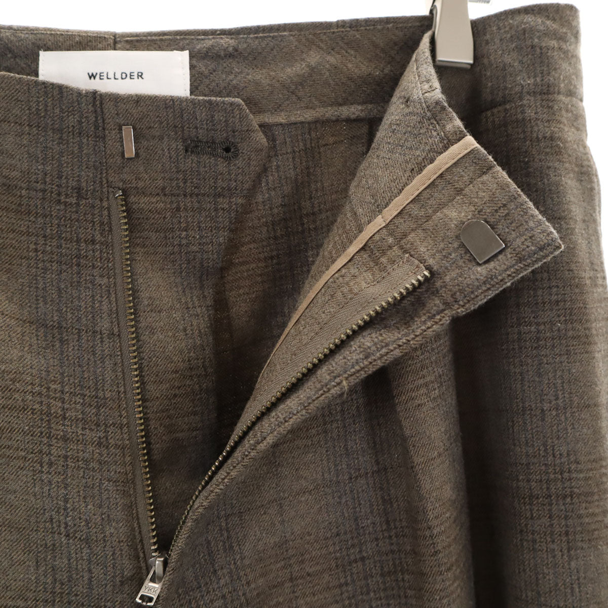 WELDER ウェルダー 日本製 チェック柄 スラックスパンツ 4 グレージュ メンズ