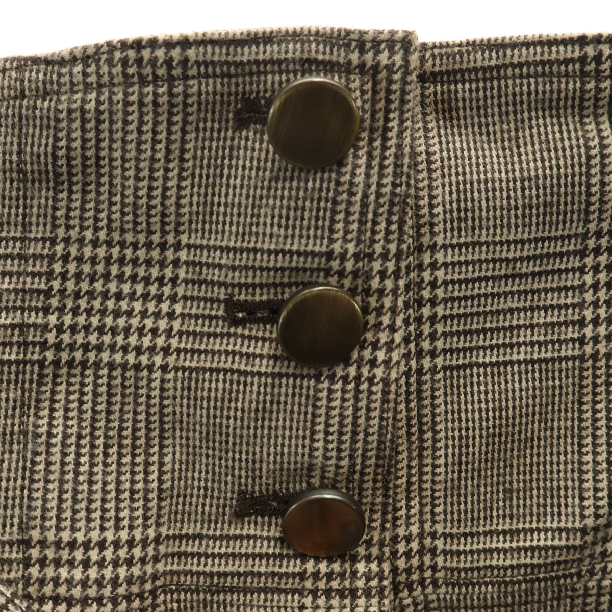 未使用 GRACE CONTINENTAL グレースコンチネンタル 日本製 千鳥格子柄 ハイウエスト ワイドパンツ 36 ブラウン系 タグ付き レディース