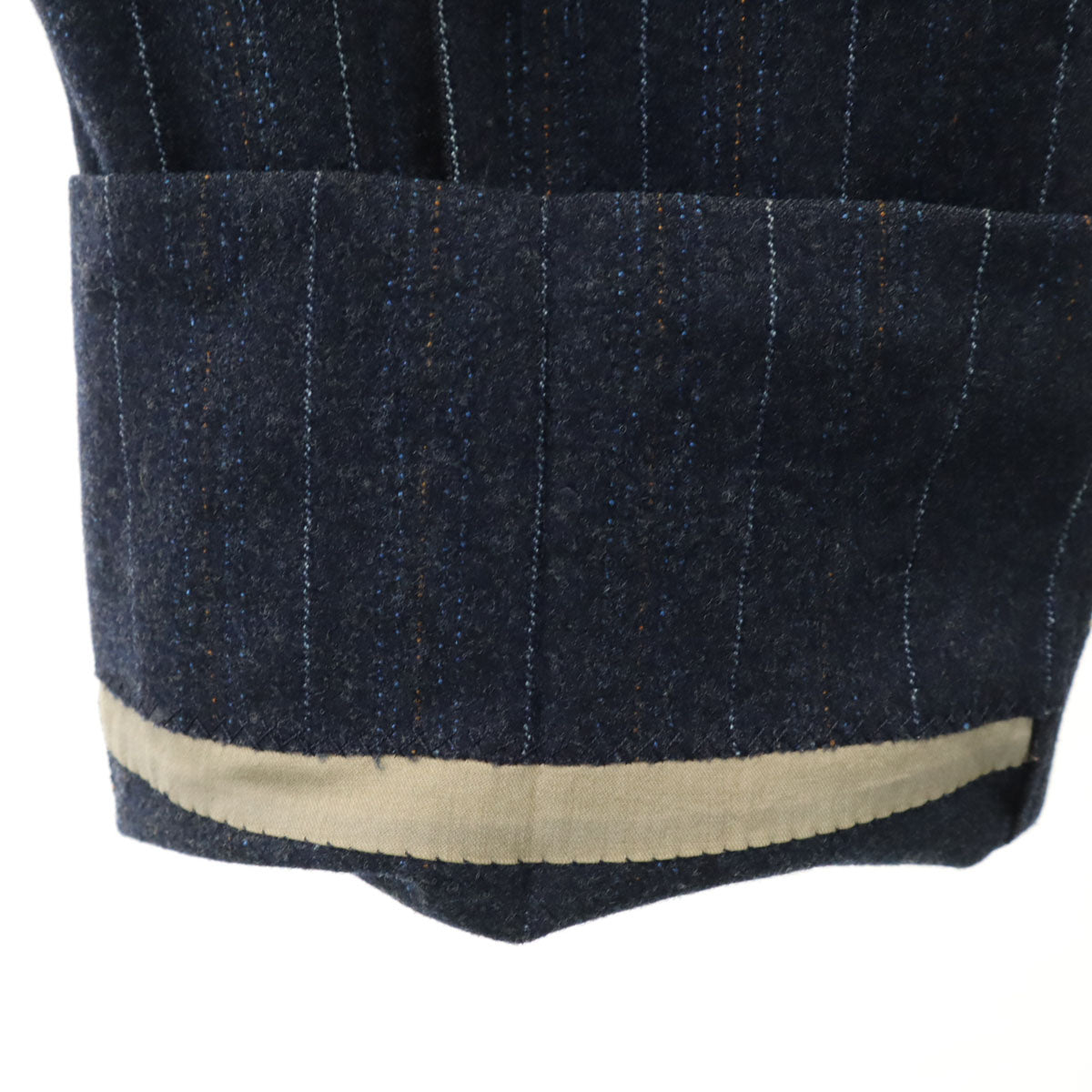 60s 70s ヴィンテージ ストライプ柄 スラックスパンツ ネイビー TALONジップ メンズ