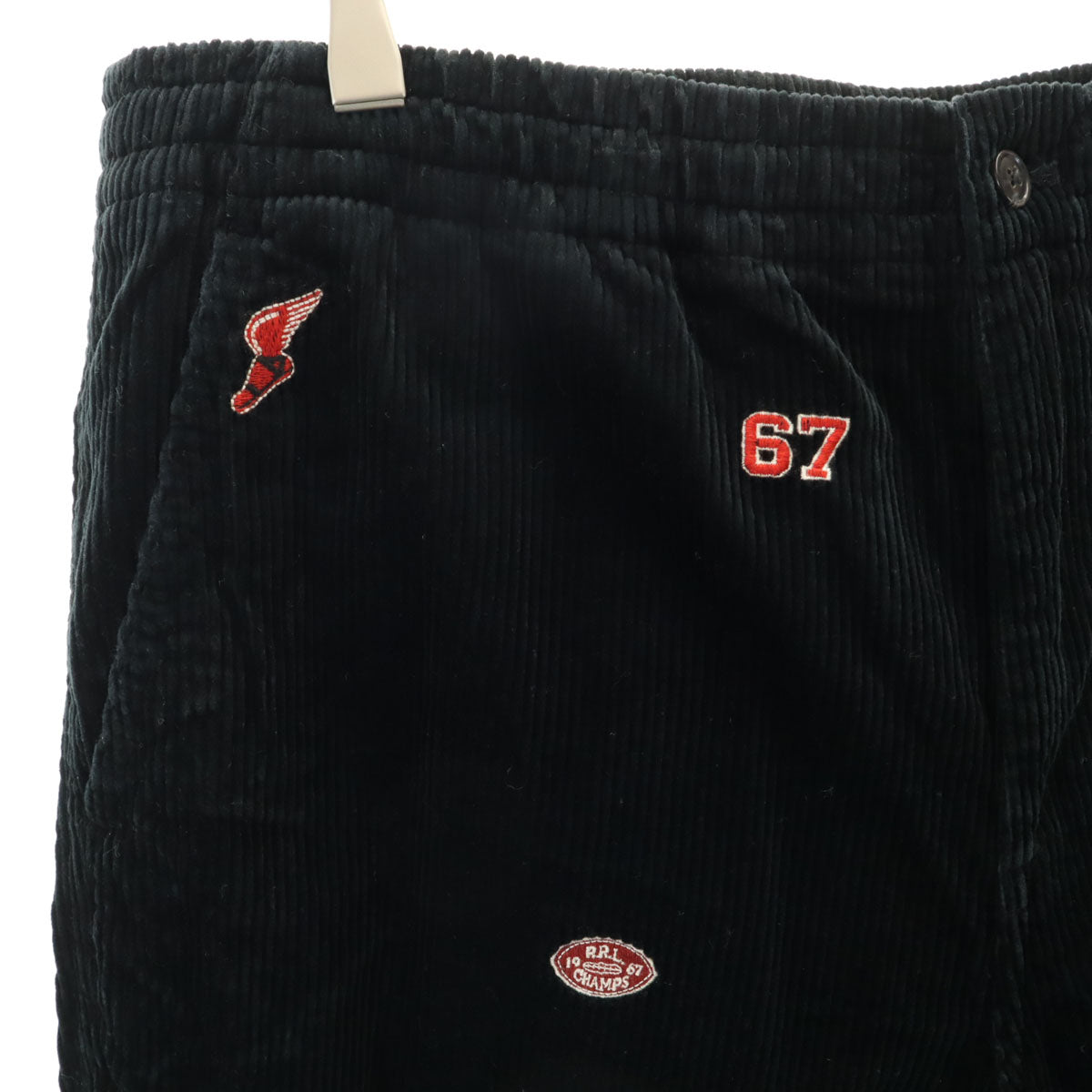POLO RALPH LAUREN ポロラルフローレン アメフト刺繍 コーデュロイパンツ L ブラック メンズ