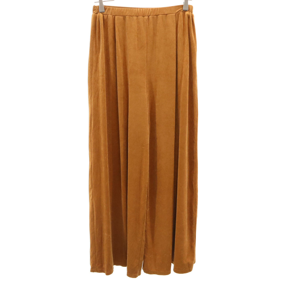 AULA アウラ 日本製 ベロア パンツ 0 キャメル レディース