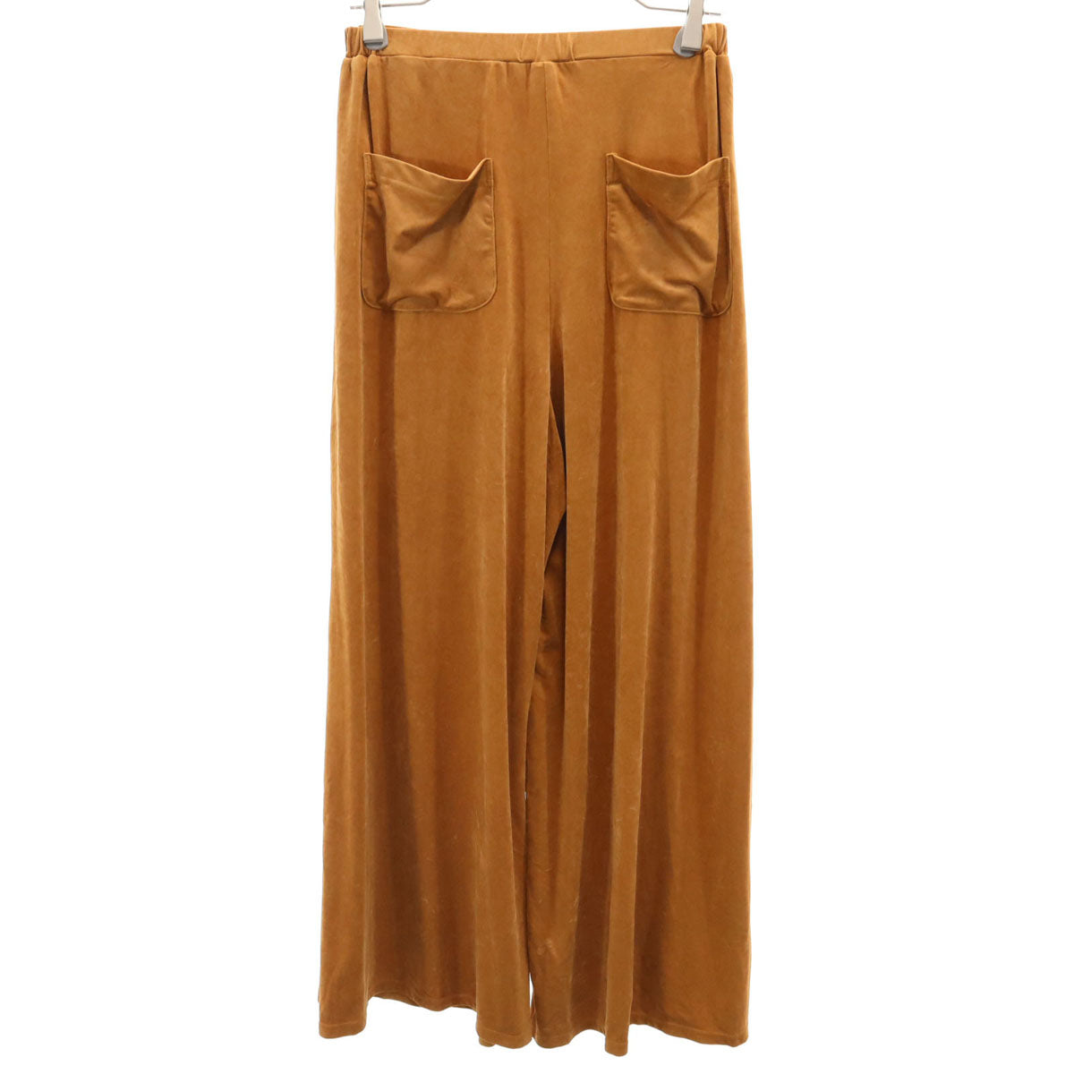AULA アウラ 日本製 ベロア パンツ 0 キャメル レディース