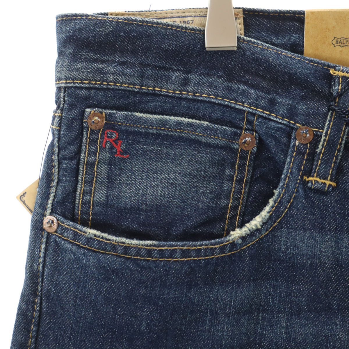 未使用 POLO RALPH LAUREN ポロラルフローレン ヴァリック スリム ストレートデニムパンツ W36 インディゴブルー ジーンズ ビッグサイズ メンズ