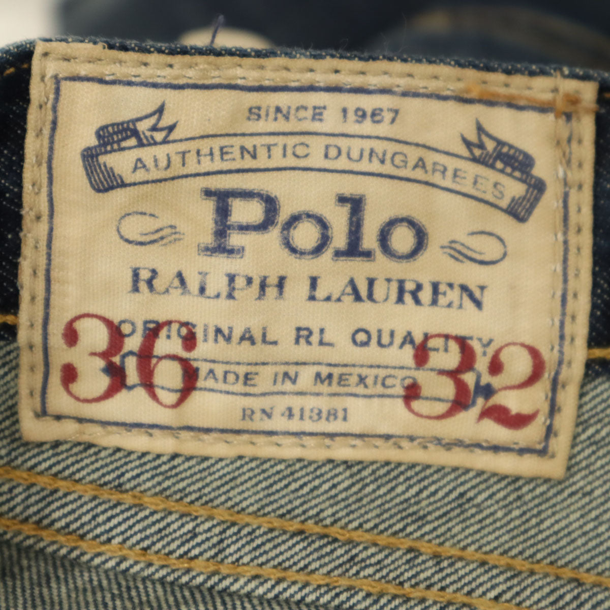 未使用 POLO RALPH LAUREN ポロラルフローレン ヴァリック スリム ストレートデニムパンツ W36 インディゴブルー ジーンズ ビッグサイズ メンズ