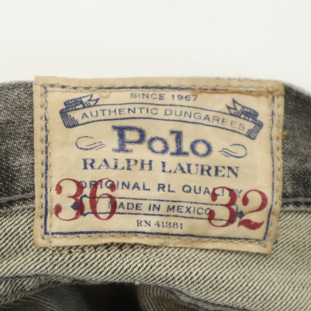 未使用 POLO RALPH LAUREN ポロラルフローレン ヴァリック スリム ストレートデニムパンツ W36 グレー ジーンズ ビッグサイズ メンズ