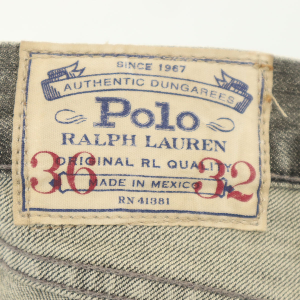 未使用 POLO RALPH LAUREN ポロラルフローレン ヴァリック スリム ストレートデニムパンツ W36 グレー ジーンズ ビッグサイズ メンズ