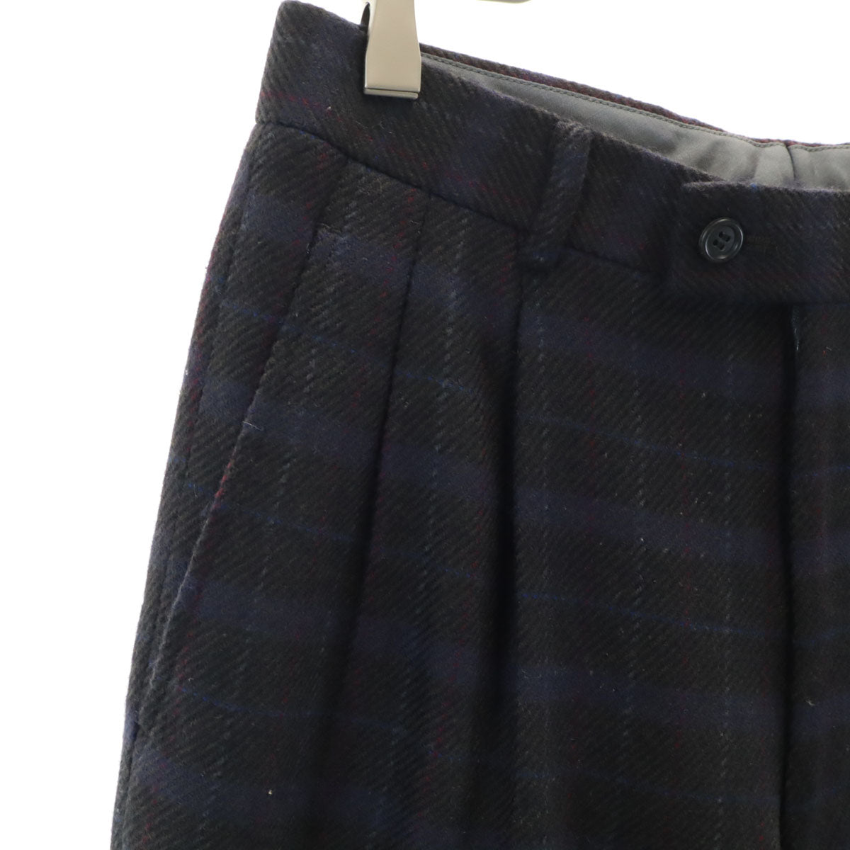 Christian Dior MONSIEUR クリスチャンディオール ムッシュ 90s オールド チェック ウールパンツ 76 ネイビー系 メンズ