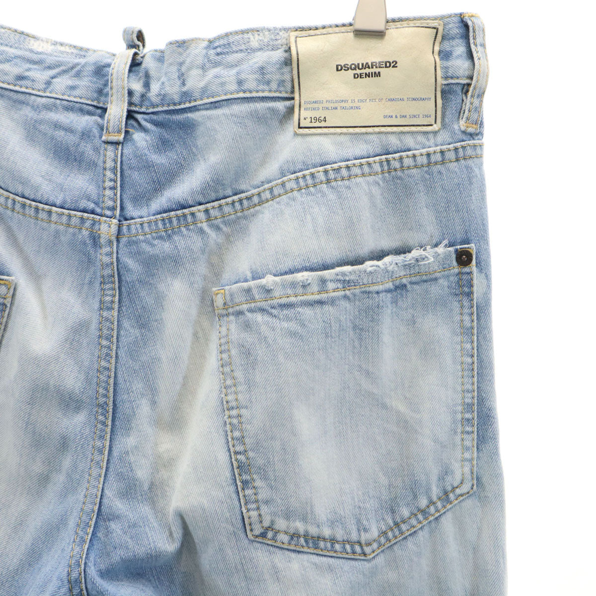 DSQUARED2 ディースクエアード 2022年 イタリア製 COOL GUY ヴィンテージ加工 デニムパンツ 48 アイスブルー ジーンズ メンズ