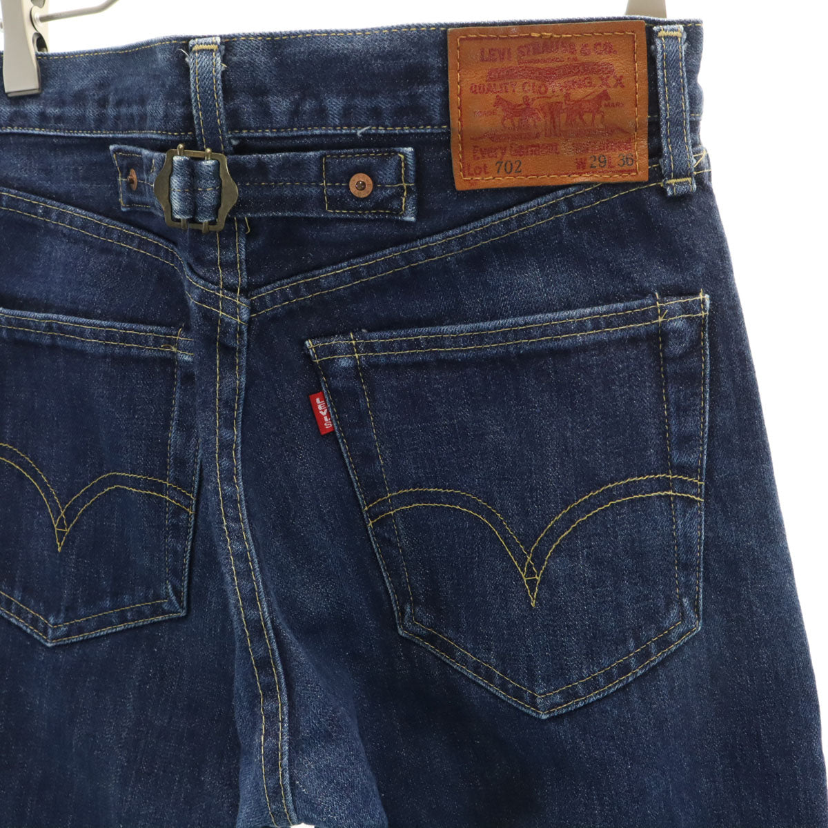 Levi's リーバイス 90s 702 日本製 赤耳 ビッグE オールド ストレートデニムパンツ W29 インディゴ ジーンズ 隠しリベット セルビッチ シンチバック メンズ
