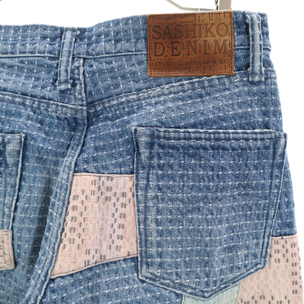 美品 STUDIO D’ARTISAN ステュディオダルチザン 日本製 刺し子 デニムパンツ w30 ブルー系 ジーンズ メンズ