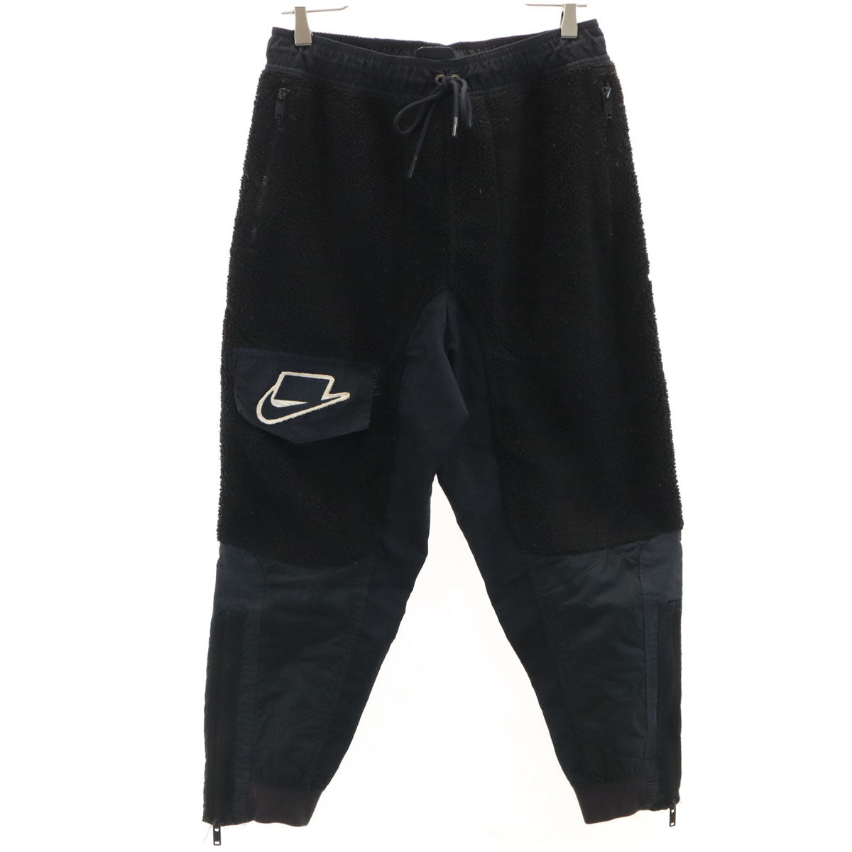 NIKE ナイキ ボア切替 中綿ロングパンツ S ブラック キルティング メンズ