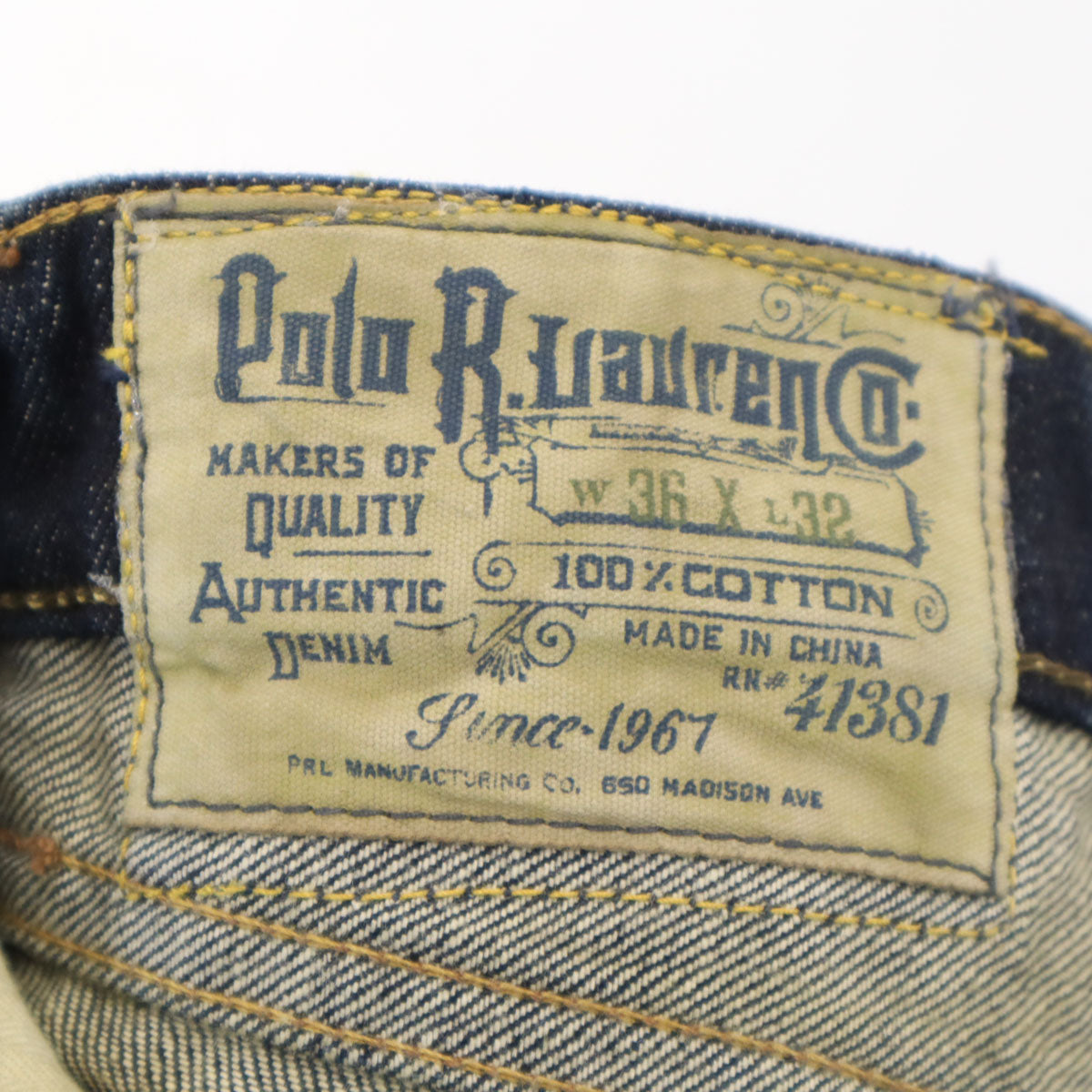 POLO RALPH LAUREN ポロラルフローレン 650 ストレートデニムパンツ W36 インディゴ ジーンズ ビッグサイズ メンズ