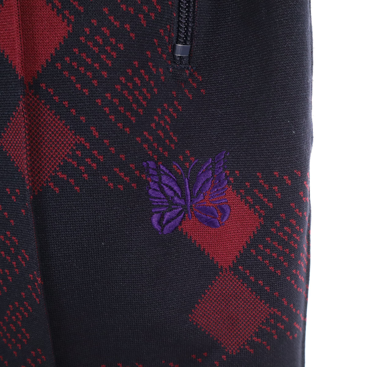 Needles ニードルズ 日本製 総柄 トラックパンツ S ネイビー系 ジャージ メンズ