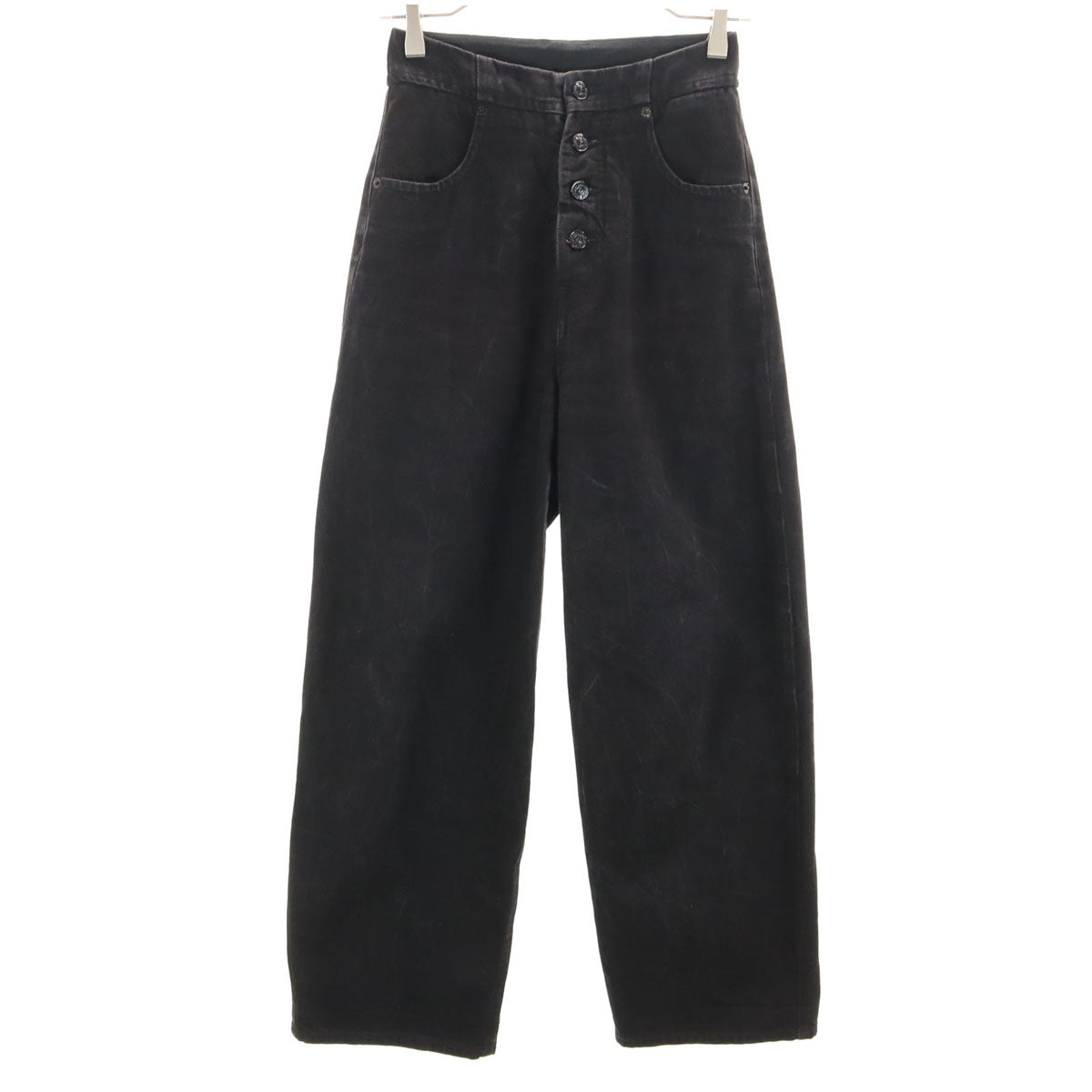 MM6 Maison Margiela エムエムシックス メゾンマルジェラ イタリア製 ハイウエスト デニムパンツ 36 ブラック ボタンフライ レディース