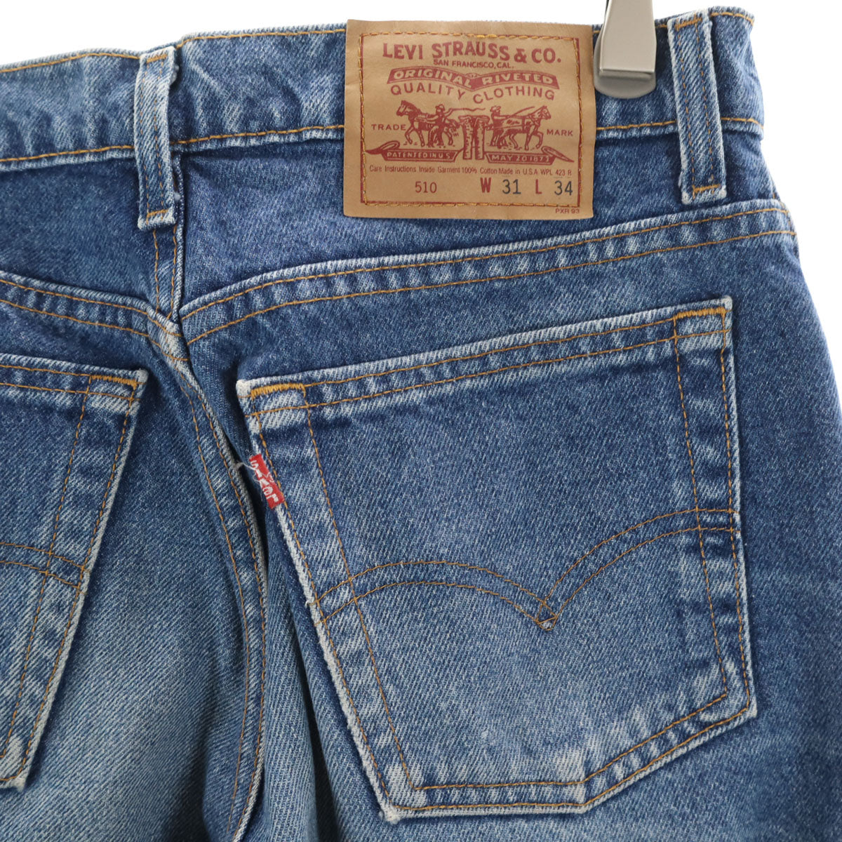 Levi's リーバイス 90s 510 USA製 オールド テーパードデニムパンツ W31 ウォッシュブルー ジーンズ メンズ