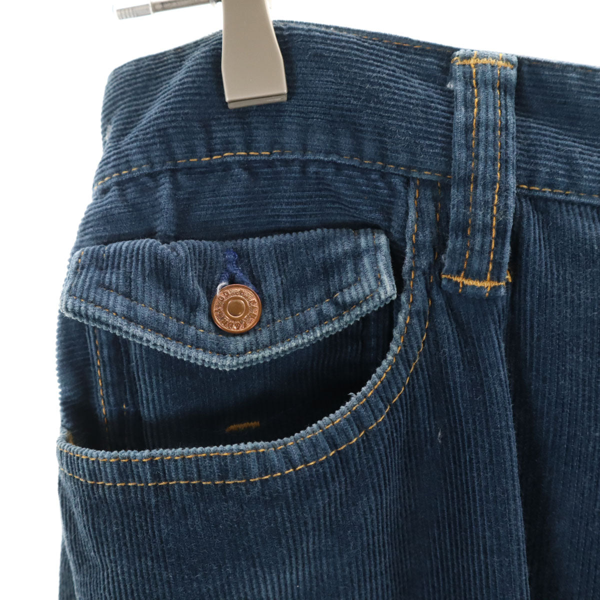 SKULL JEANS スカルジーンズ 日本製 MUSTANG コーデュロイ ブーツカットパンツ W32 ネイビー フレア メンズ