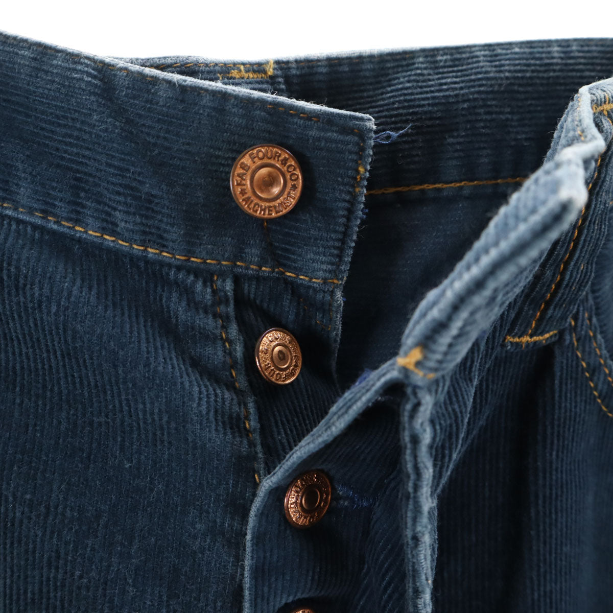 SKULL JEANS スカルジーンズ 日本製 MUSTANG コーデュロイ ブーツカットパンツ W32 ネイビー フレア メンズ