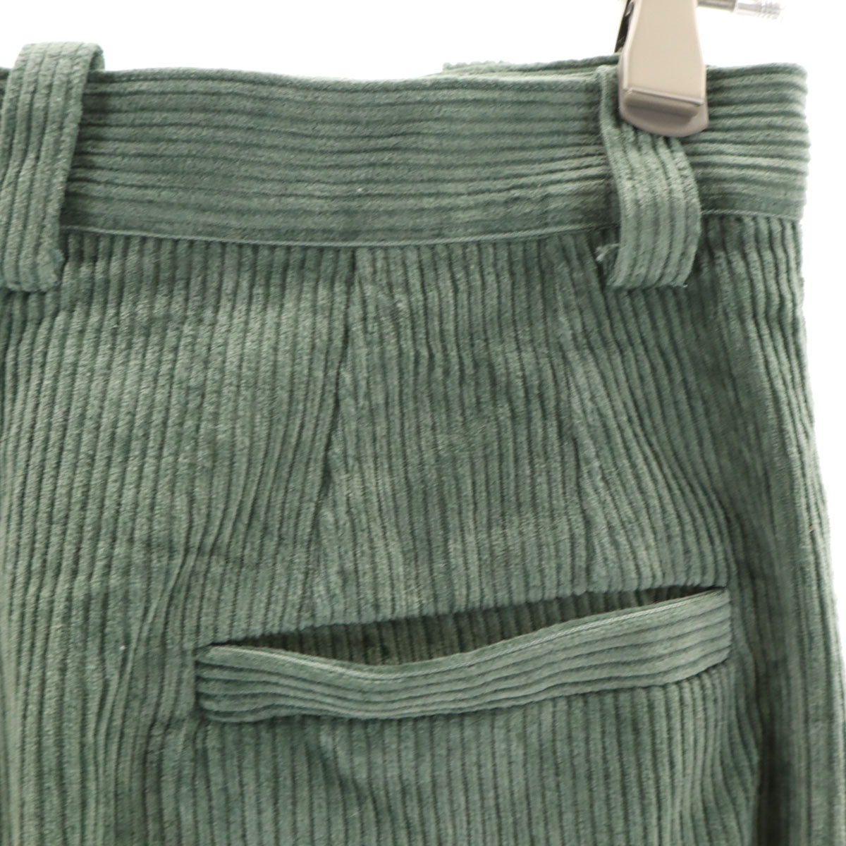 A.P.C. アーペーセー ツータック コーデュロイ ワイドパンツ 34 グリーン レディース